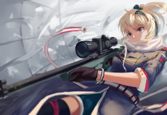 anime, art, girl, sniper, sniper rifle, weapon wallpaper