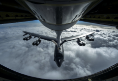 boeing, b-52, stratofortress, aircraft, aviation, clouds, aircraft refueling, tanker wallpaper