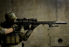 soldier, sniper, rifle, optics wallpaper