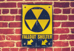 fallout shelter, sign, wall sign, bricks wallpaper