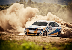 opel, race, dust, cars, rally race wallpaper