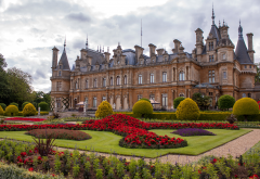 waddesdon manor, england, park, palace, grass, bushes, city wallpaper