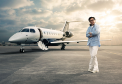 actor, smile, airfield, glasses, jackie chan, private jet, aircraft, aviation, embraer, legacy 500 wallpaper