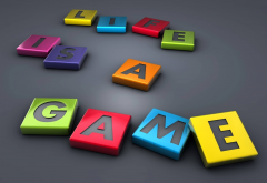 life is a game, 3d, graphics, word wallpaper