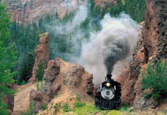cumbres and toltec scenic railroad, train, mountains, pipe, smoke, railways, steam train wallpaper