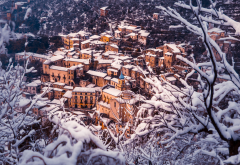 piedimonte matese, snow, italy, winter, house, caserta, campania wallpaper