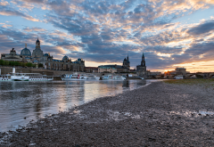 dresden, germany, saxony, city, clouds, river wallpaper