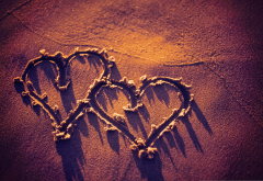 heart, sand, paint, beach, love wallpaper