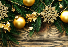 new year, christmas, branches, balls, snowflakes, holidays wallpaper