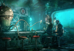artwork, fantasy art, science fiction, Fallout, underwater, sea wallpaper
