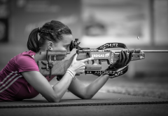 girl, rifle, shooting, sport wallpaper