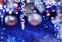 christmas, elements, balls, tinsel, branches, new year, holidays wallpaper