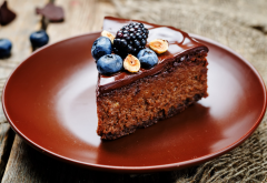 chocolate, cake, berry, dessert, blackberry. blueberry wallpaper
