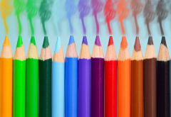 pencil, smoke, colorful, spectrum wallpaper
