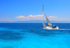 yacht, boat, sail, tropics, sea, ocean, nature, beautiful wallpaper