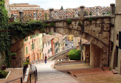 perugia, italy, aqueduct, acquedotto, city, world wallpaper
