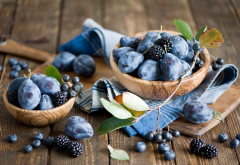 blackberry, blueberry, berry, fruits, plum, food wallpaper