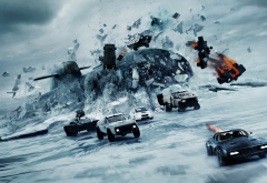 the fate of the furious, movies, submarine, cars, ice, winter wallpaper