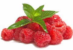 raspberry, berry, mint, foog wallpaper