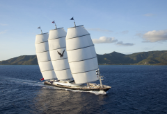 maltese falcon, ship, sailboat, nature, island, sea, sail wallpaper