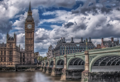 big ben, london, city, thames, bridge, england, clouds, houses of parliament, palace of westminster wallpaper
