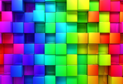 cubic, rainbows, abstract, cubes wallpaper