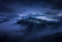 nature, mountains, clouds, alps, dolomites wallpaper