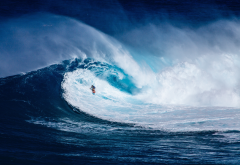 surfer, waves, ocean, spray, huga wave, sport, surfing, nature wallpaper