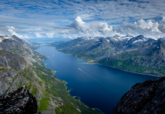 norway, fjord, mountains, beautiful, nature, clouds wallpaper