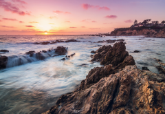 corona del mar, newport beach, california, usa, ocean, sunset, nature wallpaper