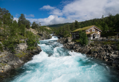 nature, mountains, forest, mountain river, norway, river wallpaper
