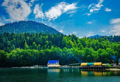 mountains, lake, beautiful, nature, russia wallpaper