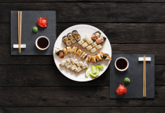 sushi, rolls, tasty, food wallpaper