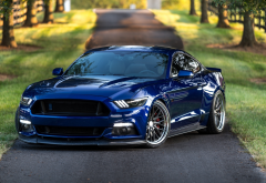 ford, cars, road, blue cars, tuning, ford mustang gt, vossen wheels wallpaper