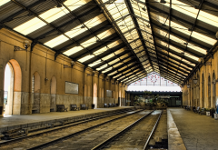 rails, railroad, railway station wallpaper