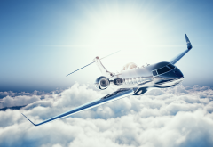learjet 45, clouds, aircraft, aviation, plane, sky, private jet wallpaper