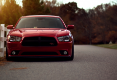 dodge, cars, autumn, red car, dodge charger wallpaper