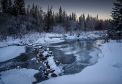 zyuratkul, mountains, winter, ural, russia, snow, river, forest, nature wallpaper