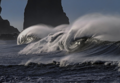 nature, ocean, waves, rocks, big wave wallpaper