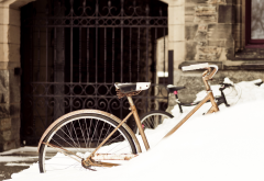 snow, bicycles, bike, winter wallpaper