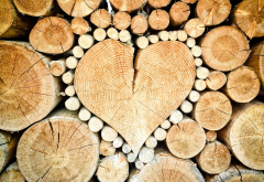 heart, wood, love, log wallpaper