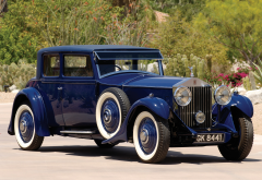 1930 rolls-royce phantom ii 2-door, mulliner, retro car, cars, blue car, old car, rolls-royce phantom ii, rolls-royce phantom, rolls-royce wallpaper