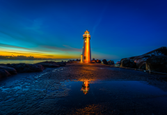 monterey bay, walton lighthouse, santa cruz harbor, lighthouse, sea, sunset wallpaper